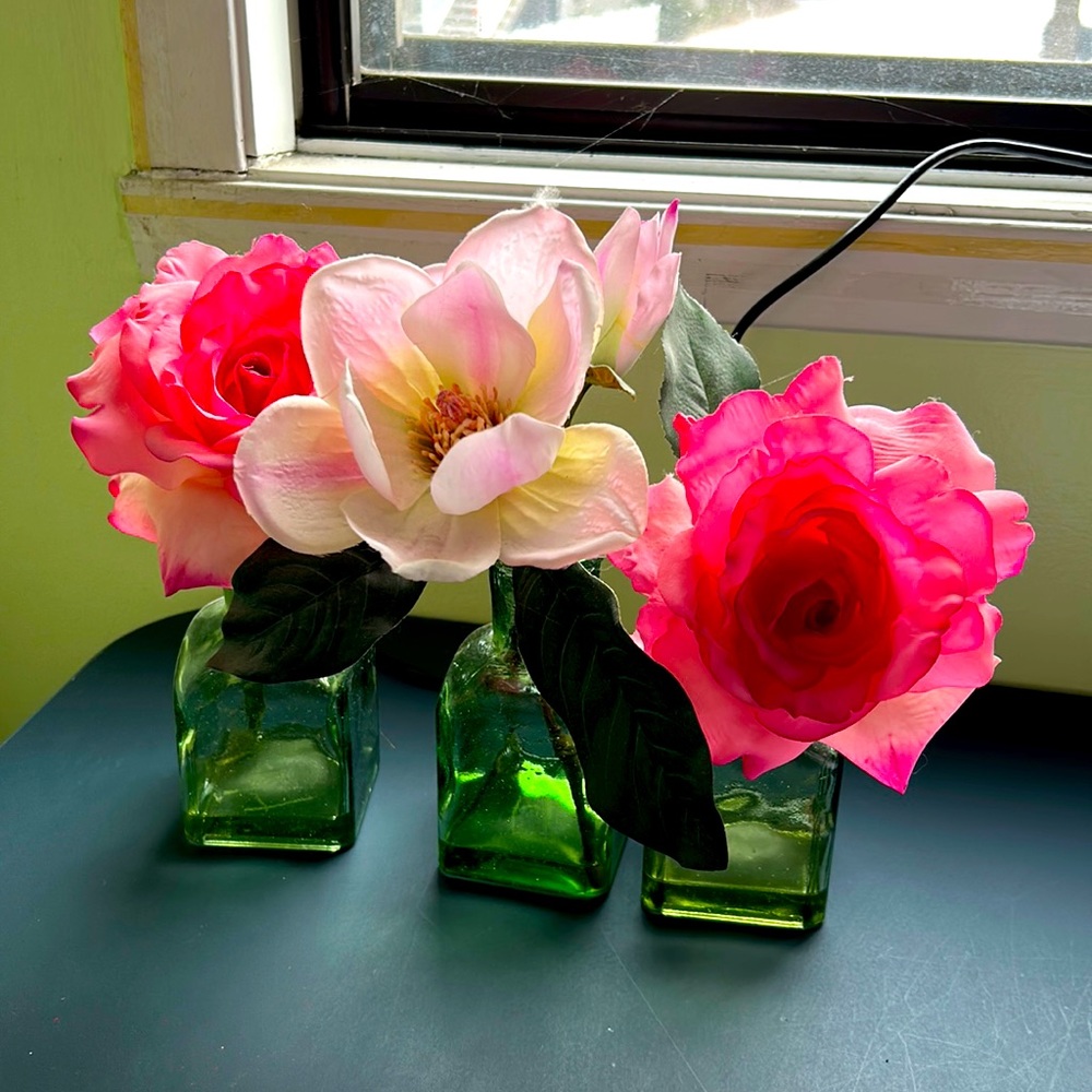 Set of 3 flowers decoration